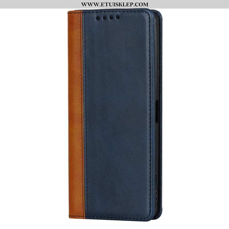 Etui Na Telefon do Sony Xperia 5 IV Etui Folio Dwukolorowy Efekt Skóry